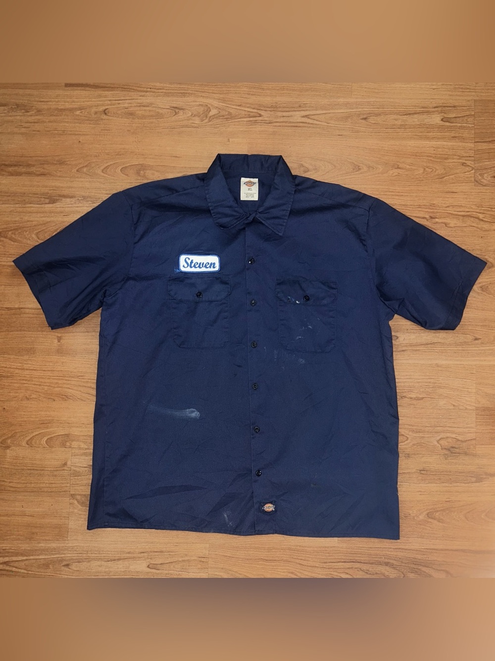 Dickies Patched Navy Work Shirt Size XL (Steven)